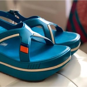 NWOT Prada Rubber Platform Sandals